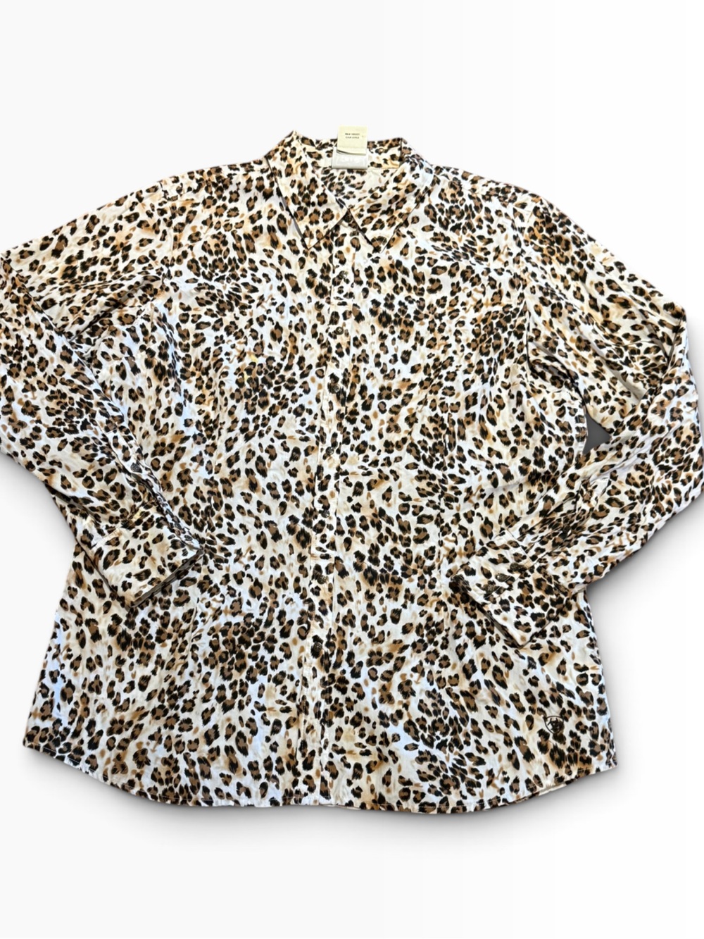 Ariat Women’s XL Leopard Print Snap Closure Long Sleeve Cotton Blouse